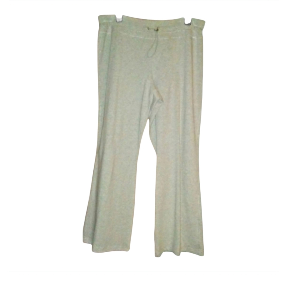 Lane Bryant Vtg Venezia Sport Gray Silver Stitching Wide Leg Pants Y2K 18